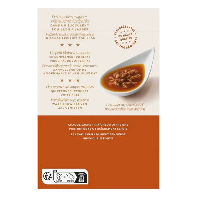 GOURMET™ Soup' Royale au Saumon, au Cabillaud ou au Carrelet, garni de légumes et de pâtes ou de riz