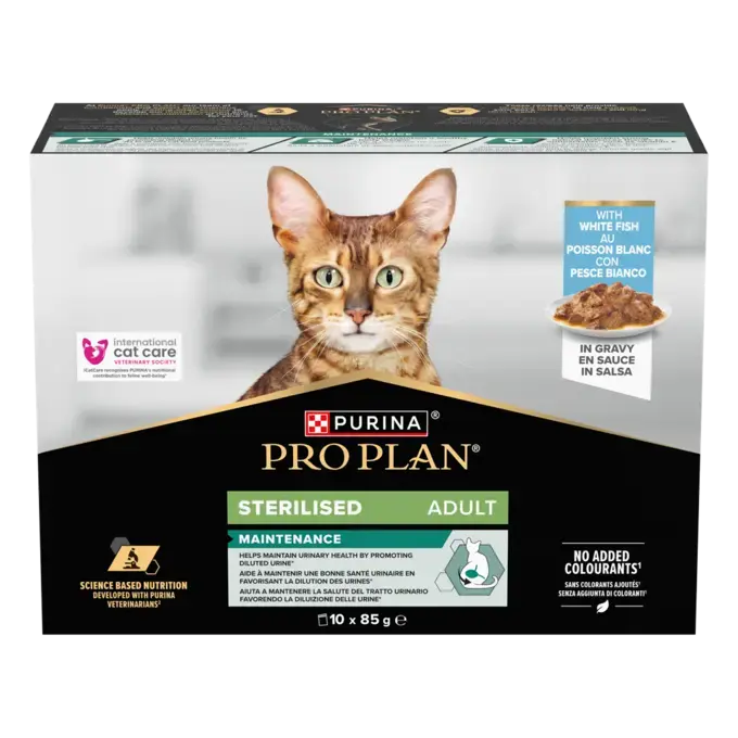 PURINA® PRO PLAN® Adult STERILISED MAINTENANCE au Poisson blanc en sauce