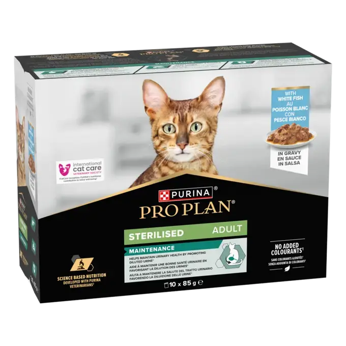 PURINA® PRO PLAN® Adult STERILISED MAINTENANCE au Poisson blanc en sauce