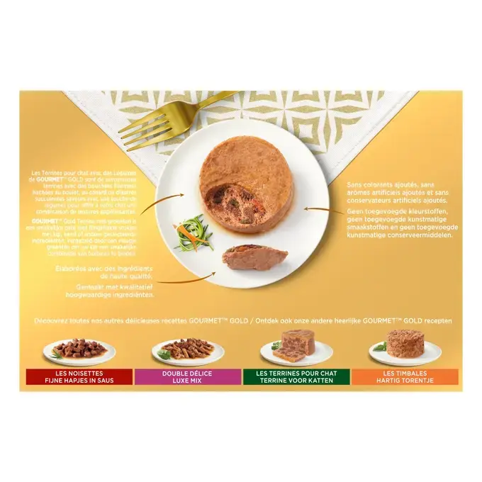 GOURMET® GOLD Les Terrines avec des Légumes - Boîtes pour chat