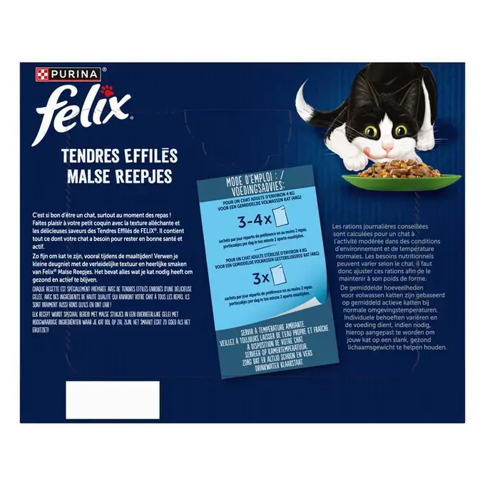 FELIX® - Sachets pour chat Tendres Effilés en Gelée - Sélection Mixte Légumes