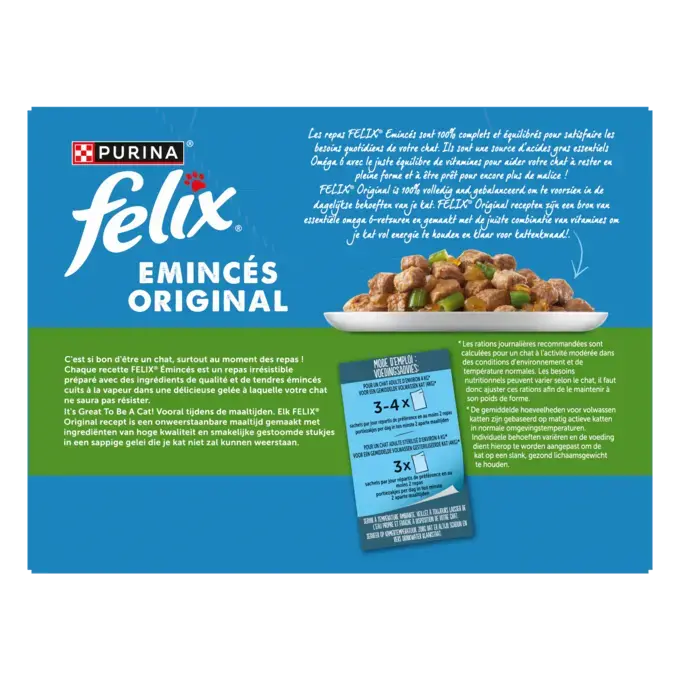 FELIX® - Sachets d'Émincés en Gelée pour Chat - Sélection de Volailles avec des Légumes