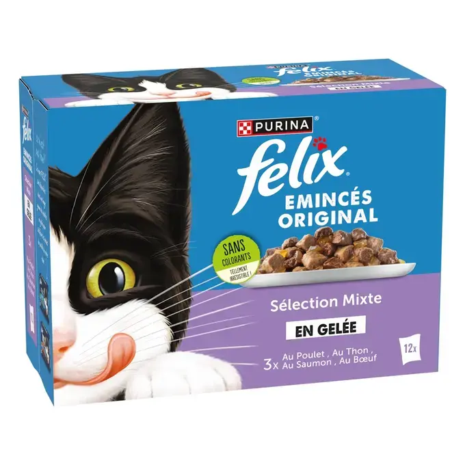FELIX® - Sachets d'Émincés en Gelée pour chat - Sélection Mixte