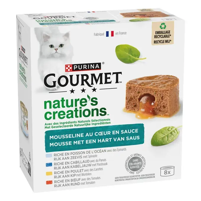 GOURMET™ NATURE'S CREATIONS Mousselines Cœur en Sauce - Boîtes pour chat 