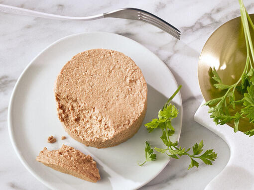 Gourmet Gold mousse served on a plate