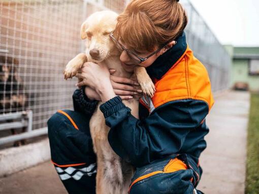 Femme avec son chien