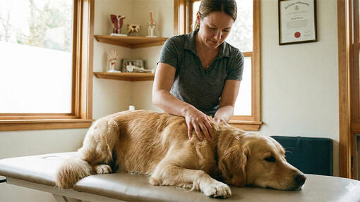 Chien sceance osteopathe
